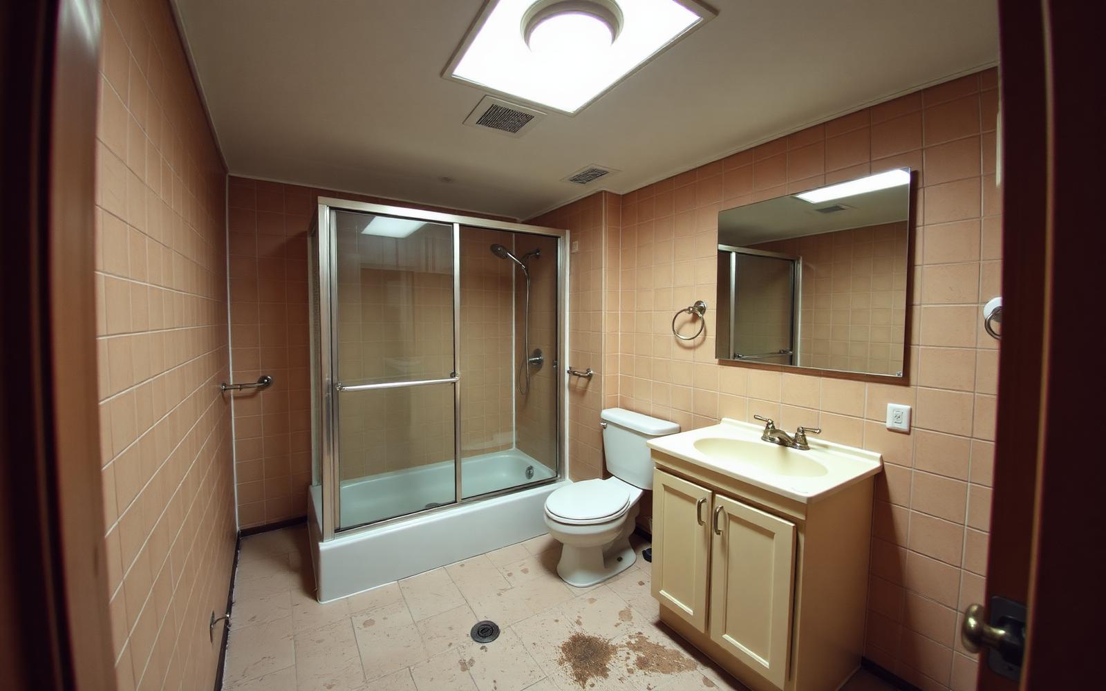Outdated builder-grade bathroom before remodel
